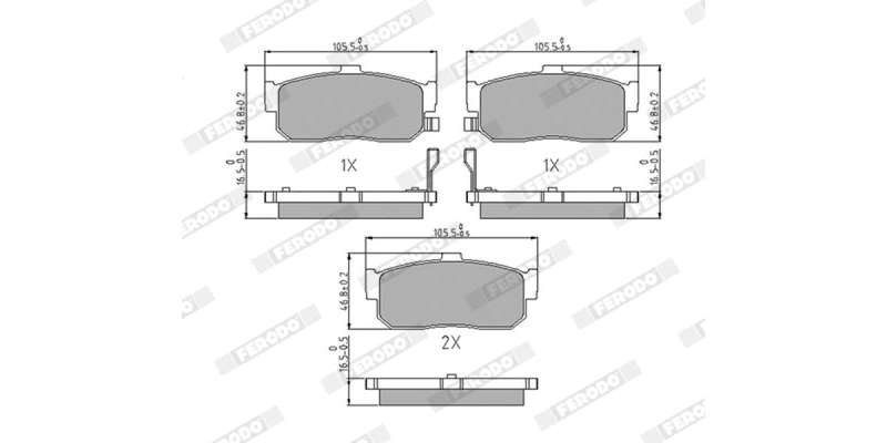 Brake Pads Rear Nissan Almera (01 05) Maxima (96 04) Sentra (97 02) (FERODO FDB796) (SET LH & RH ...