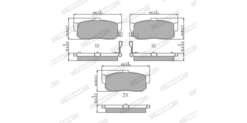 Brake Pads Rear Nissan Almera (01 05) Maxima (96 04) Sentra (97 02) (FERODO FDB796) (SET LH & RH ...
