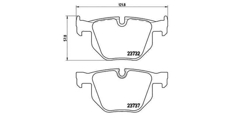 Brembo Brake Pads Rear Bmw 5 E60/ 6 E63 ( Set Lh&Rh) (P06033X)