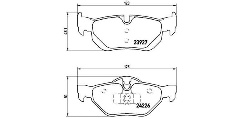 Brembo Brake Pads Rear Bmw 1 Series ( Set Lh&Rh) (P06038)