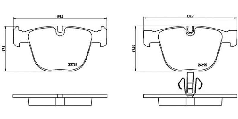 Brembo Brake Pads Rear Bmw 5 Gt F07/F01/ ( Set Lh&Rh) (P06053)
