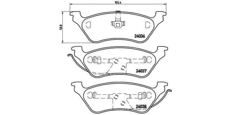 Brembo Brake Pads Rear Chrys Voyager ( Set Lh&Rh) (P11014)