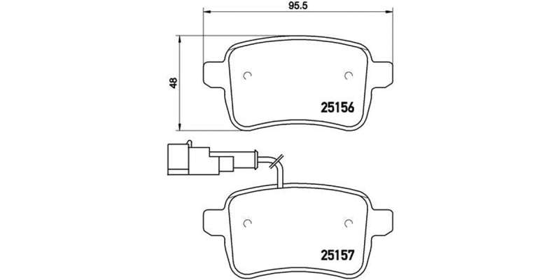 Brembo Brake Pads Rear Alfa Giulietta1. ( Set Lh&Rh) (P23133)