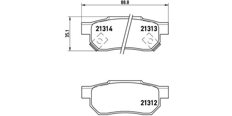 Brembo Brake Pads Rear Honda Ballade ( Set Lh&Rh) (P28017)