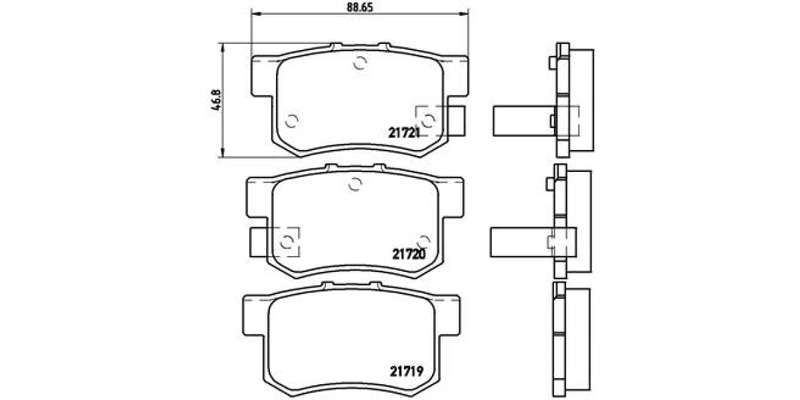 Brembo Brake Pads Rear Honda Odysey ( Set Lh&Rh) (P28022)