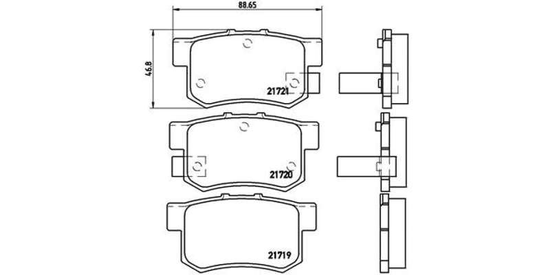 Brembo Brake Pads Rear Honda Odysey ( Set Lh&Rh) (P28022)