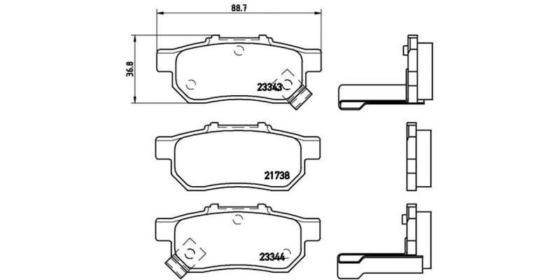Brembo Brake Pads Rear Honda Civic/Ballade ( Set Lh&Rh) (P28025)