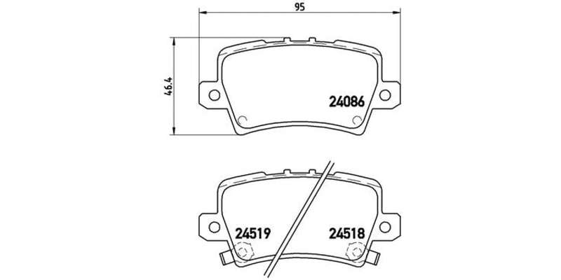 Brembo Brake Pads Rear Honda Civic ( Set Lh&Rh) (P28038)