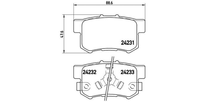 Brembo Brake Pads Rear Honda Cr-Váiiá ( Set Lh&Rh) (P28051)