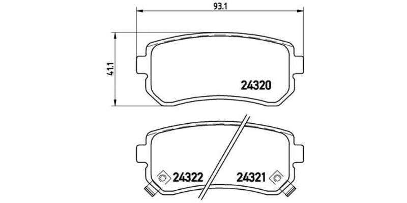 Brembo Brake Pads Rear Kia Rio ( Set Lh&Rh) (P30025)