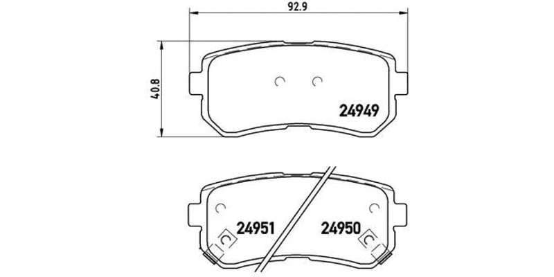 Brembo Brake Pads Rear Hyundai I20 1.4/1 ( Set Lh&Rh) (P30046)