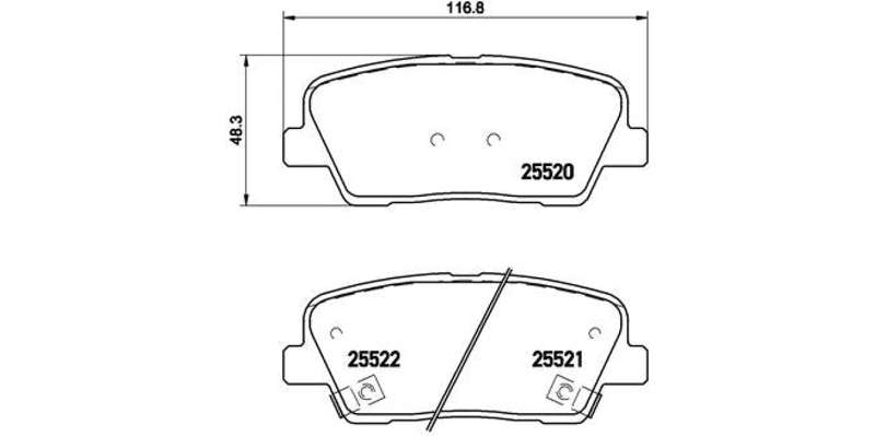 Brembo Brake Pads Rear Hyu Santa Fe/Kia ( Set Lh&Rh) (P30063)