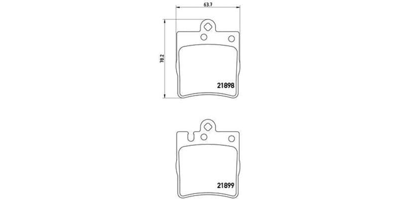 Brembo Brake Pads Rear Mercedes E Class ( Set Lh&Rh) (P50033)