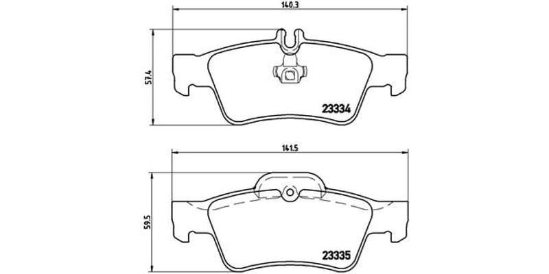 Brembo Brake Pads Rear Mercedes E Class ( Set Lh&Rh) (P50052)