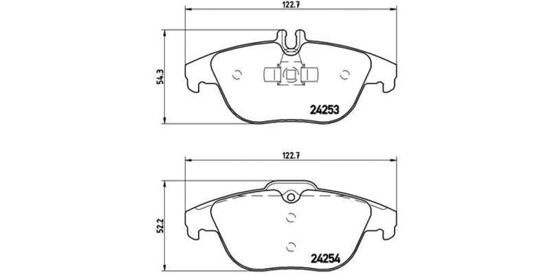 Brembo Brake Pads Rear Mercedes C Class (W ( Set Lh&Rh) (P50068)