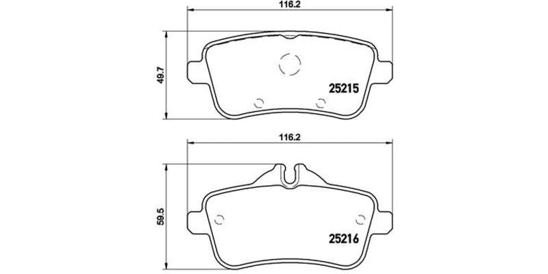 Brembo Brake Pads Rear Mercedes Gl-Class X1 ( Set Lh&Rh) (P50101)