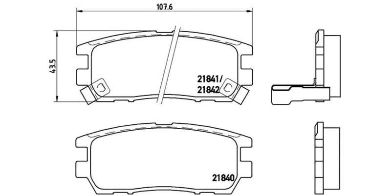 Brembo Brake Pads Rear Mitsubishi Pajero ( Set Lh&Rh) (P54018)