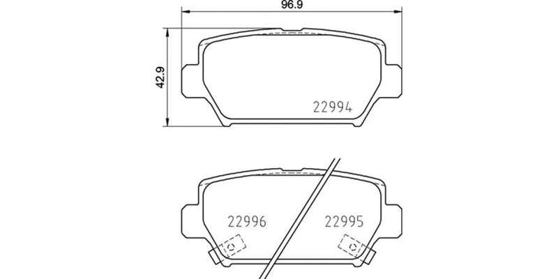 Brembo Brake Pads Rear Mitsubishi ( Set Lh&Rh) (P54062)