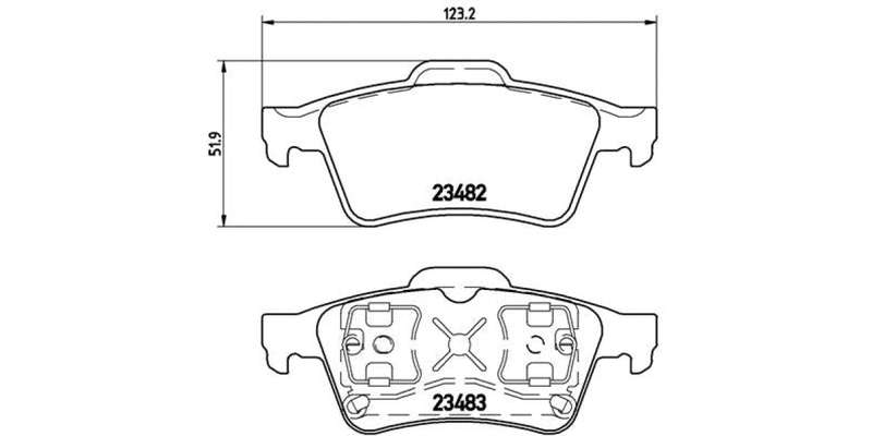 Brembo Brake Pads Rear Renault Laguna/Espace ( Set Lh&Rh) (P59044)