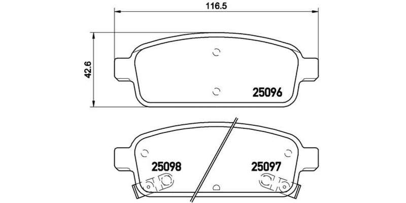 Brembo Brake Pads Rear Opel Astra J/Chev Cruze ( Set Lh&Rh) (P59080)