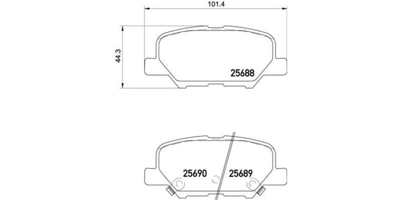 Brembo Brake Pads Rear Citroen C4 Air/Mazda 6/ ( Set Lh&Rh) (P61111)