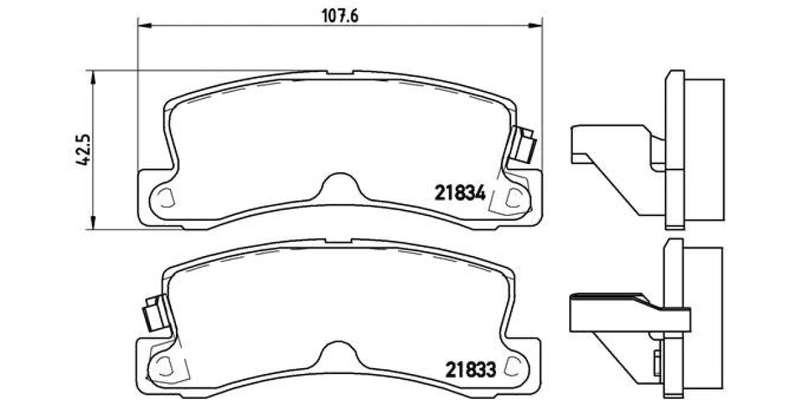Brembo Brake Pads Rear Toyota Camry/ Lex ( Set Lh&Rh) (P83015)