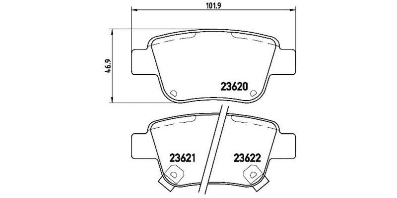 Brembo Brake Pads Rear Toyota Corollaverso ( Set Lh&Rh) (P83047)