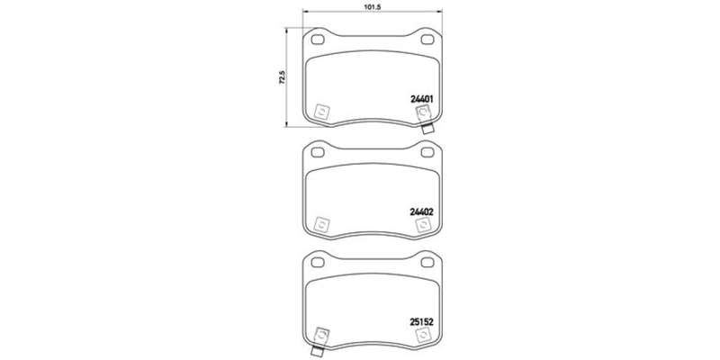 Brembo Brake Pads Rear Lexus Is Ii ( Set Lh&Rh) (P83134)