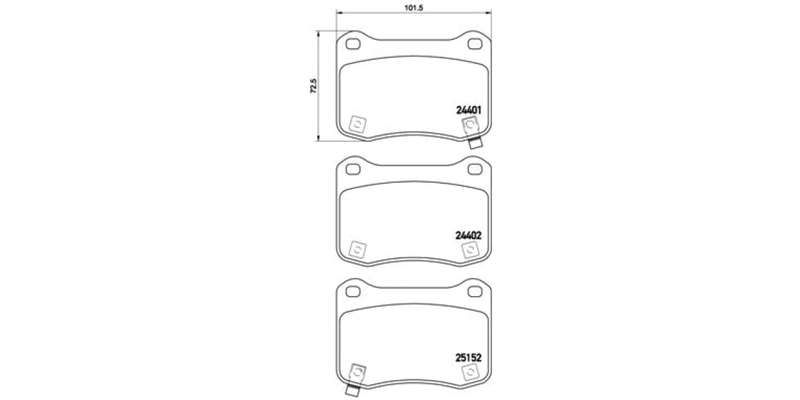 Brembo Brake Pads Rear Lexus Is Ii ( Set Lh&Rh) (P83134)