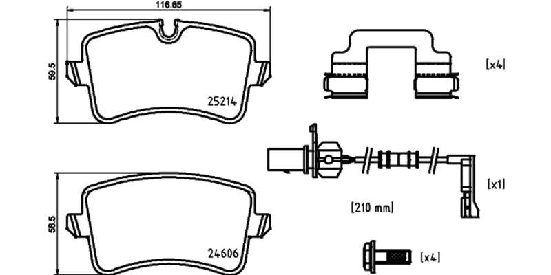 Brembo Brake Pads Rear Audi Rs5/A6/A7/Po ( Set Lh&Rh) (P85150)
