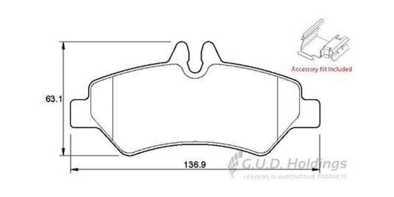 Brake Pads Rear Volkswagen Crafter 06 (SAFELINE D3633S) (SET LH & RH Wheel)
