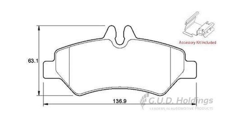 Brake Pads Rear Volkswagen Crafter 06 (SAFELINE D3633S) (SET LH & RH Wheel)