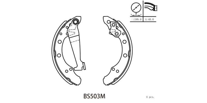 Brake Shoe 503 Vw Golf 3 (93 96) Jetta 3 (93 96() Passat (81 87) Polo (2006 2018) Polo Classic (9...