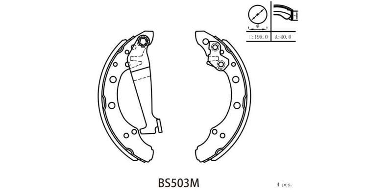 Brake Shoe 503 Vw Golf 3 (93 96) Jetta 3 (93 96() Passat (81 87) Polo (2006 2018) Polo Classic (9...