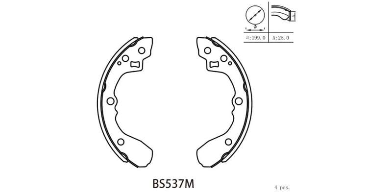 Brake Shoe 537 Ford Laser (86 02) Meteor (86 95) Mazda 323 (81 03) Mazda 626 (83 93) (BS537M) MOT...