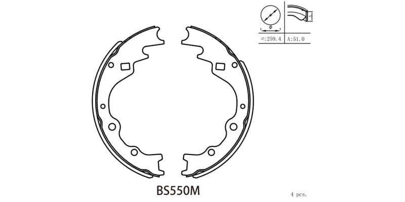 Brake Shoe 550 Ford Spectron (91 03) Hyundai Bakkie 2.5 2.6 (1997 2012) Mazda Marathon (91 04) (B...