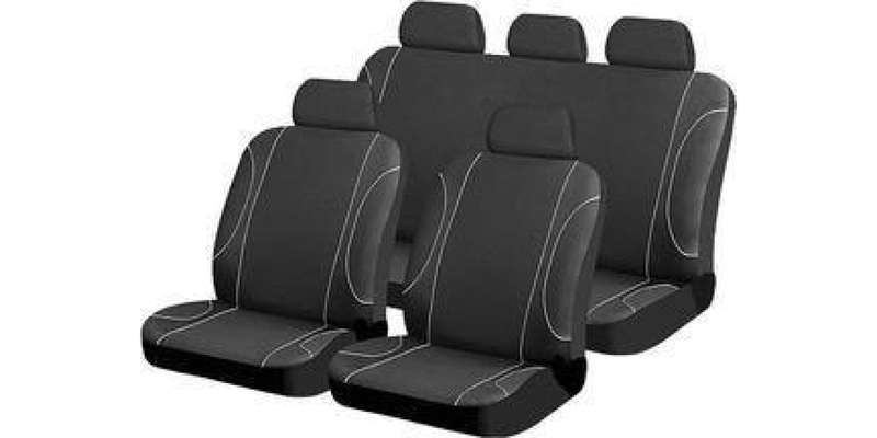 Car Seat Cover Car Seat Cover Set 9Pc Black/Grey