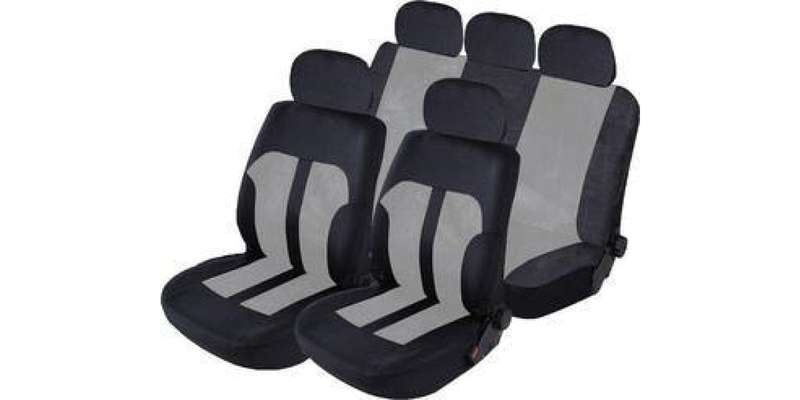 Car Seat Cover Car Seat Cover Set 11Pc Black/Grey