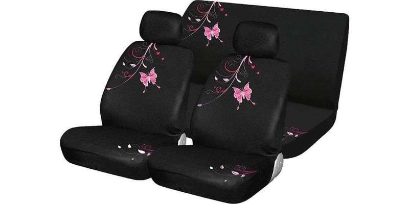 Car Seat Cover Car Seat Cover Set 6Pc Pink Butterfly