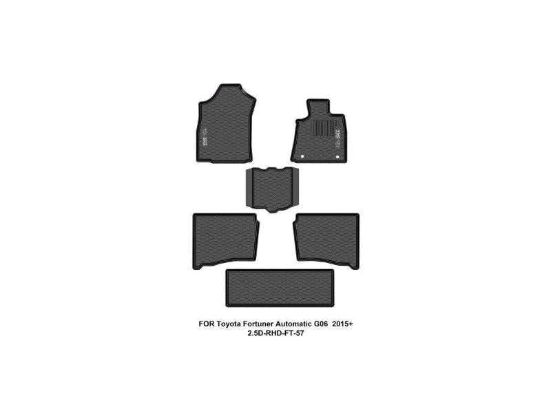 Custom Dna Toyota Fortuner Automatic Gd6 2015+ Black Rubber Car Mats
