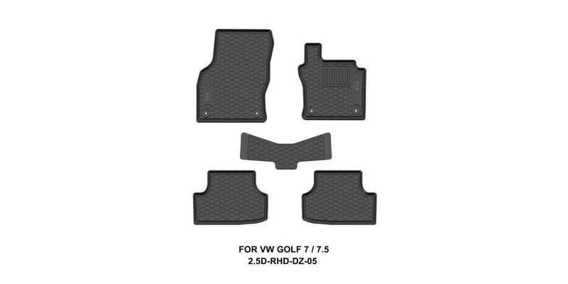 Custom Dna Vw Golf 7 & 7.5 2013+ Black Rubber Car Mats
