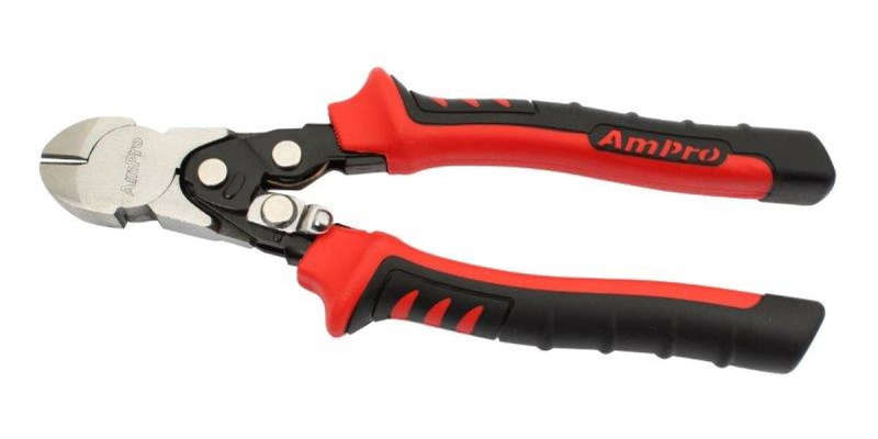 Double Leverage Diagonal Cut Pliers 7-1/2 (190Mm) AMPRO T28553
