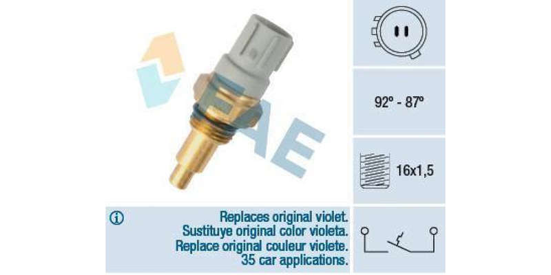 Fae-Fan Switch -2Xpin 92-97 Honda-Open Circuit (36390)