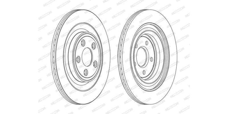 Brake Disc Jaguar Xf 2006 Jaguar Xj 2012 Xj8 1997 Xjr 1997 Xk8 1996 Xk Xf (Ddf1703C) Ferodo (PAIR)