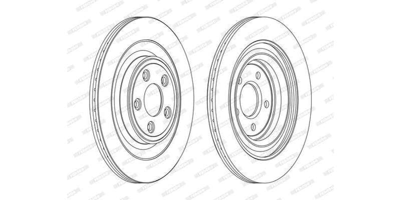 Brake Disc Jaguar Xf 2006 Jaguar Xj 2012 Xj8 1997 Xjr 1997 Xk8 1996 Xk Xf (Ddf1703C) Ferodo (PAIR)
