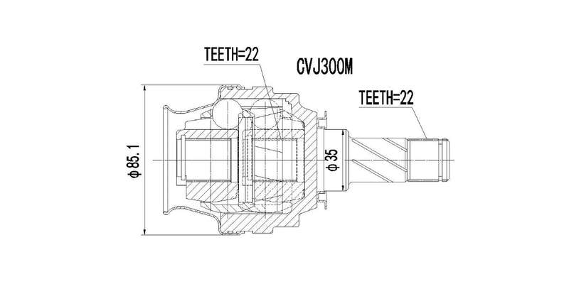 Inner Cv Joint Chev Utility 1.4,Opel Astra 140,160I,Corsa 140I,Kadett,Monza 1980-1984,1987-1993,1...