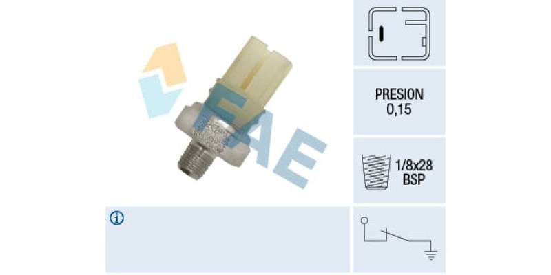 Oil Pressure Switch 0.15 1/8X28Bsp Nissan (Ca18Der,Sr20Det,Qg16De,Qg18De,E13,E15,Vq20,Vw39,Cr14,V...