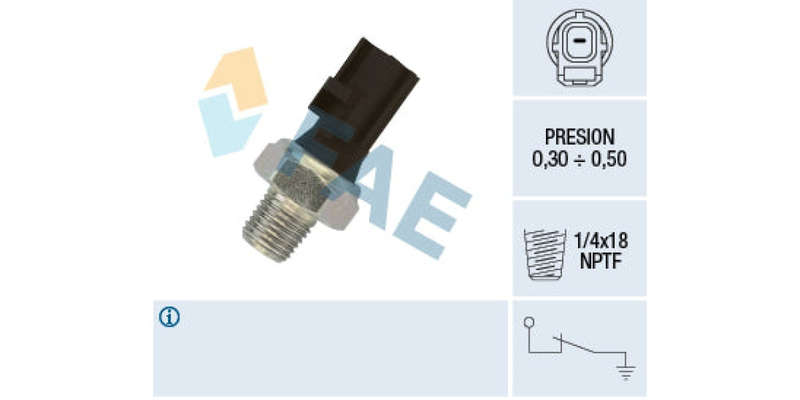 Oil Pressure Switch 0.30 1/4X18Npt Citroen,Ford (Rocam,Duratec,Zetec,Z6,Endura) (FAE 12610FAE)