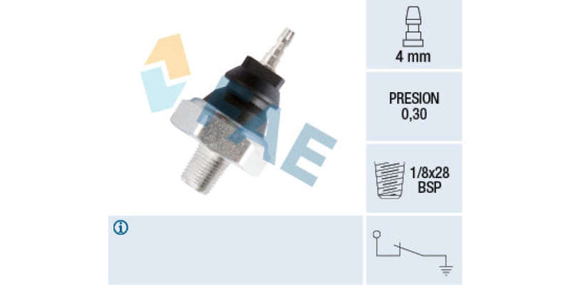 Oil Pressure Switch 0.30 1/8X28Bsp Honda (D16A,D16Y,B18B,D17A,R18A,B20Z,K20A,D16W) Nissan (A12A,A...