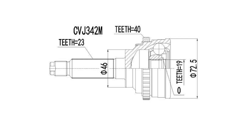 Outer Cv Joint Chev Spark 0.8,Lite,1.0,1.0 Lite,1.2,Daewoo Matiz 1999-2010